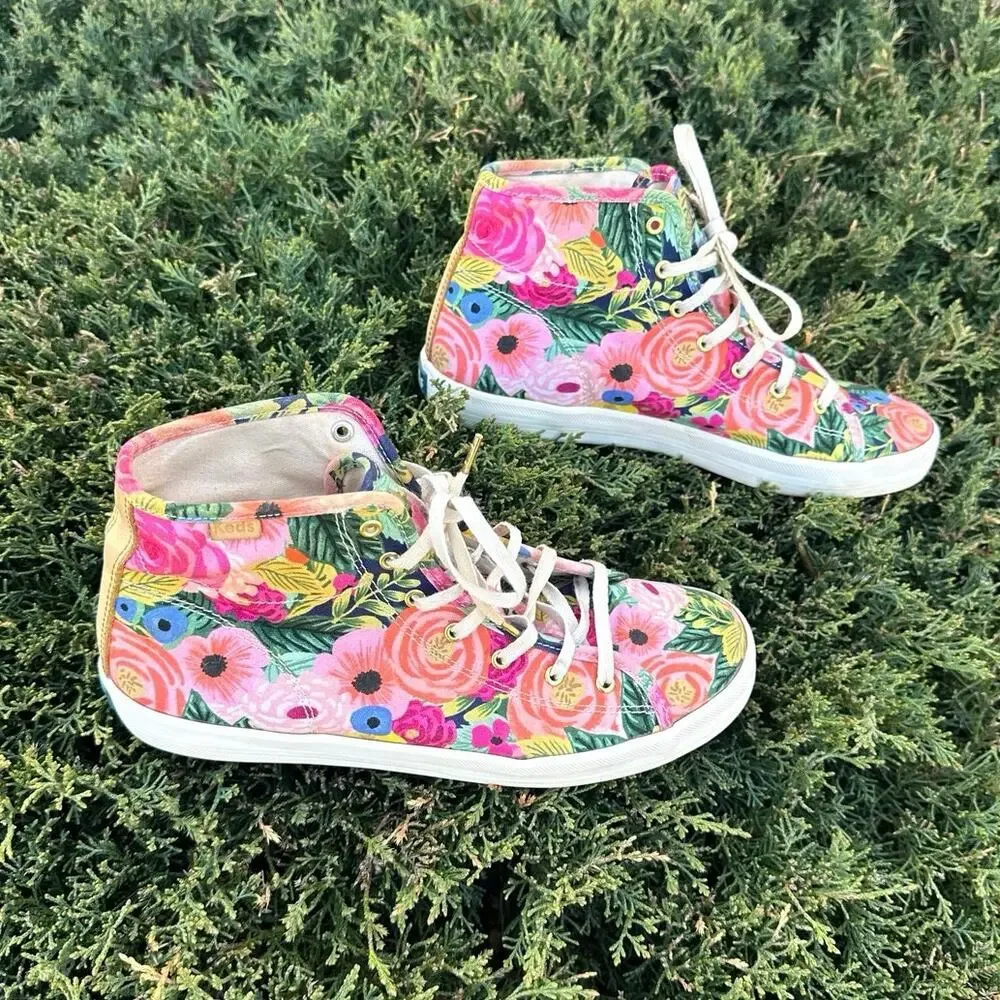 Keds x Rifle Paper Co. Juliet Floral High Top Sneakers Women’s Size‎ 7.5